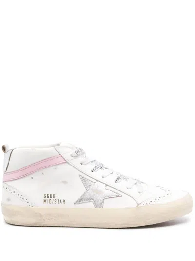 Golden Goose Mid Star Icon Sneakers In White