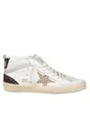 GOLDEN GOOSE GOLDEN GOOSE MID STAR IN LEATHER AND SUEDE WITH GLITTER STAR