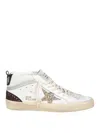 Golden Goose Mid Star Glitter-detail Sneakers In White