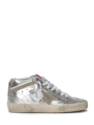 Golden Goose Mid Star Laminated Upper And Spur Suede Star In Gray