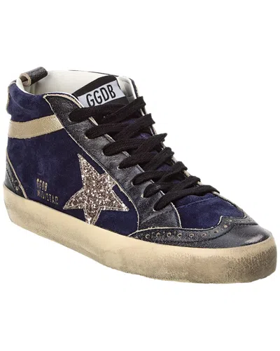 Golden Goose Mid Star Leather & Suede Sneaker In Blue
