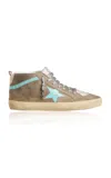 Golden Goose Mid Star Leather Sneaker In Grey