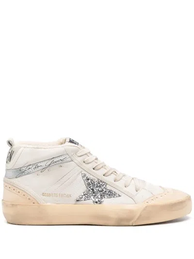 Golden Goose Mid-star Leather Sneakers In 中性色