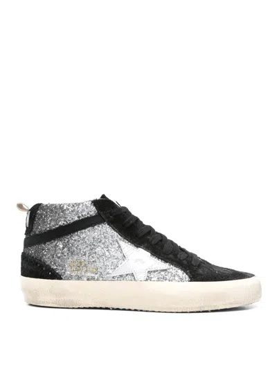 Golden Goose Mid Star Leather Sneakers In Black
