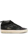 Golden Goose Womens Black Mid Star 90100 Logo-print Leather Mid-top Trainers In Black