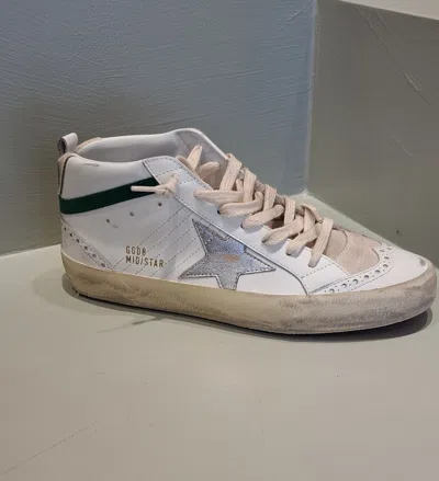 Golden Goose Mid Star Leather Sneakers In Gray
