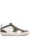 Golden Goose Mid-star Leather Sneakers In White