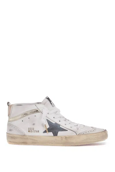 Golden Goose Mid Star Leather Upper Suede Star L In White