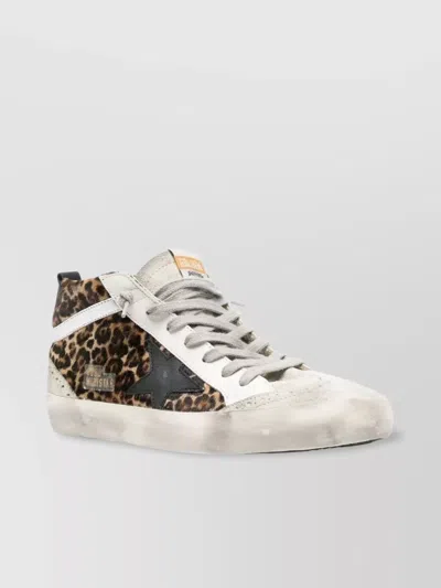 Golden Goose "mid Star" Leopard Print Sneakers