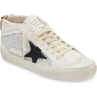 Golden Goose Mid Star Low Top Sneaker In White/black