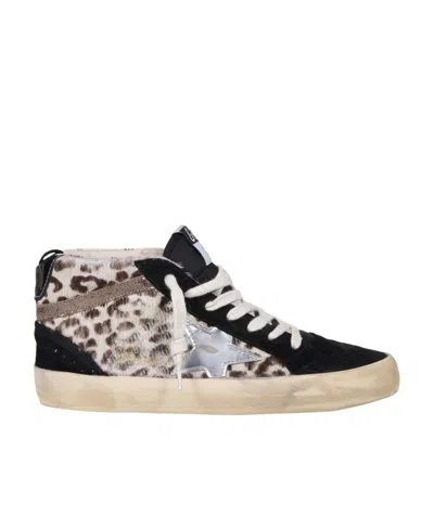 Golden Goose Mid Star Panelled Sneakers In Gray