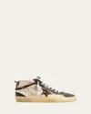 Golden Goose Mid Star Rustic Leather Sneakers In Tobaccoblackbeige Brown Leo
