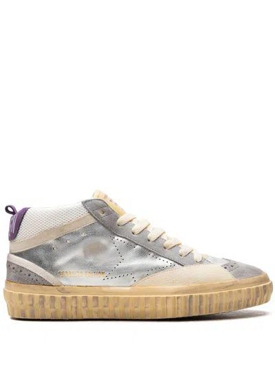 Golden Goose Mid Star "silver/silver Sconce/purple" Sneakers In Silber