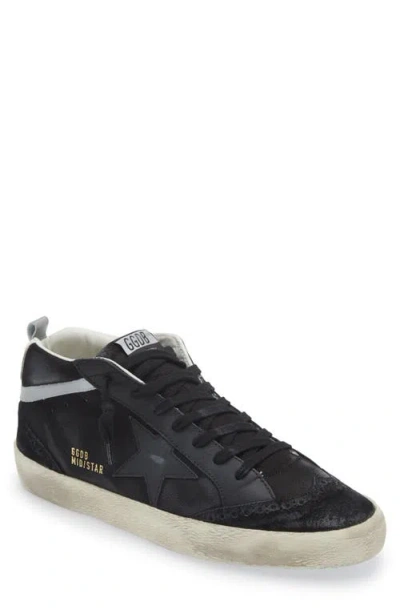 Golden Goose Mid Star Sneaker In Black/silver