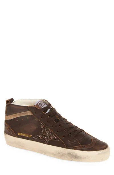 Golden Goose Mid Star Sneaker In Brown