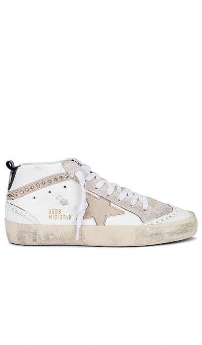 Golden Goose Mid Star Sneaker In White  Smoke Grey  & Black