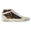 Golden Goose Mid Star Sneakers -  Deluxe Brand - Leather - Beige In Multi