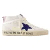 Golden Goose Mid Star Sneakers -  Deluxe Brand - Leather - White In White