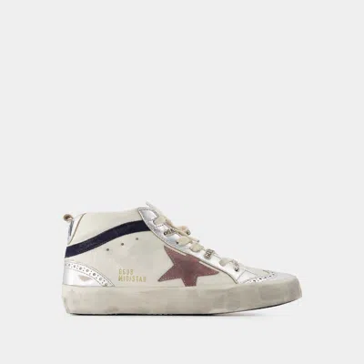 Golden Goose Mid Star Sneakers -  Deluxe Brand - Leather - White