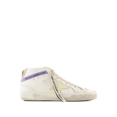 GOLDEN GOOSE MID STAR SNEAKERS - LEATHER - WHITE