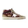 Golden Goose Deluxe Brand Women Mid Star Classic High-top Suede Sneakers With Glitter Inserts In Red