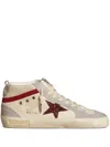 Golden Goose Mid Star Sneakers In White/grey/bordeaux