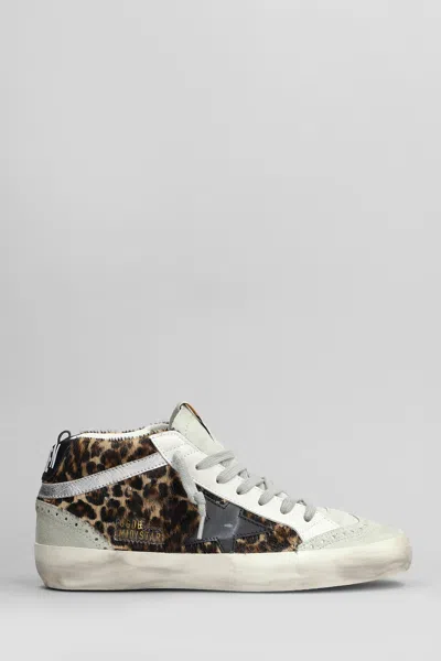 GOLDEN GOOSE MID STAR SNEAKERS IN ANIMALIER PONY SKIN
