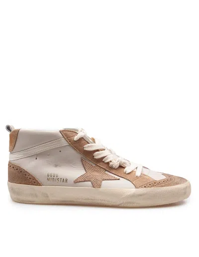 Golden Goose Mid Star Sneakers In Leather And Suede Color Grey/light Brown In Gray