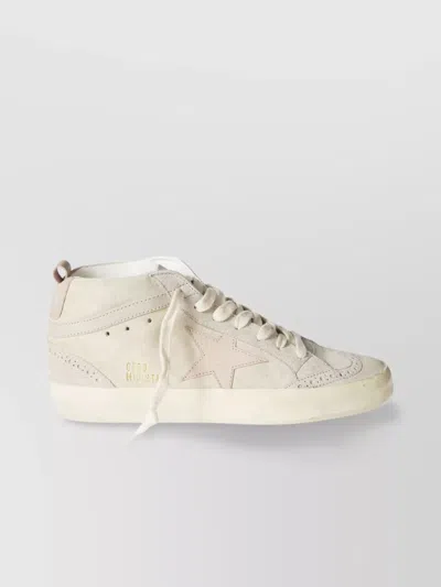 Golden Goose Mid Star Suede Perforated Panels In Neutral