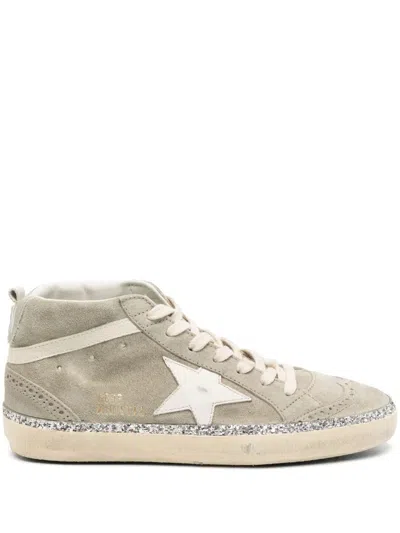 Golden Goose Mid Star  Suede Upper Leather Star In Gray