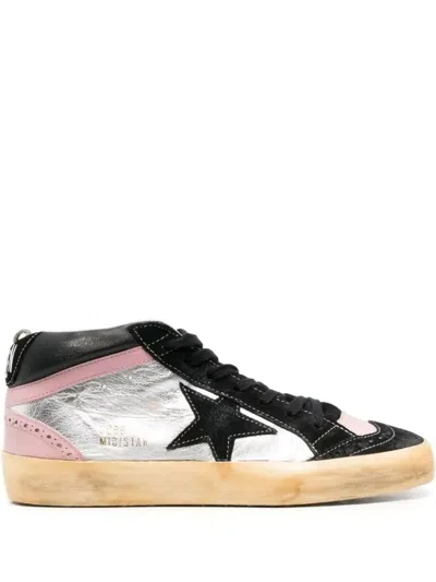 Golden Goose Mid-star Panelled Sneakers In Silver