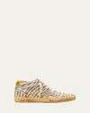 Golden Goose Lace-up Sneakers In Beige Brown/taupe/silver/honey