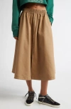 Golden Goose Midi Circle Skirt In Khaki Beige