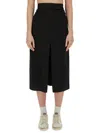 Golden Goose Journey Wool Gabardine Midi Skirt In Black