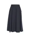 Golden Goose Midi Skirt With Flowing Silhouette In Blue