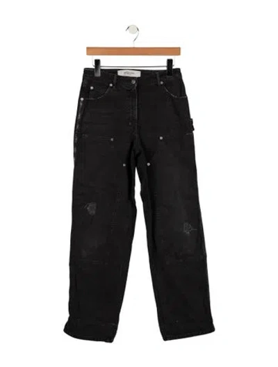 Pre-owned Golden Goose Mid-rise Straight Leg Jeans In Black