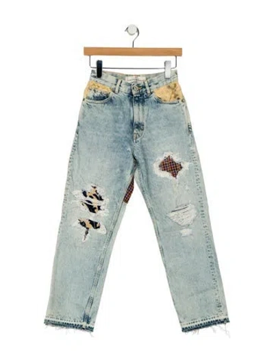 Pre-owned Golden Goose Mid-rise Straight Leg Jeans In Blue