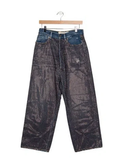 Pre-owned Golden Goose Mid-rise Wide Leg Jeans In Blue