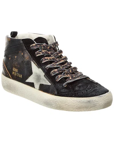 Golden Goose Midstar Leather & Suede Sneaker In Black