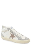 Golden Goose Midstar Sneaker In White/silver Sconce/brown