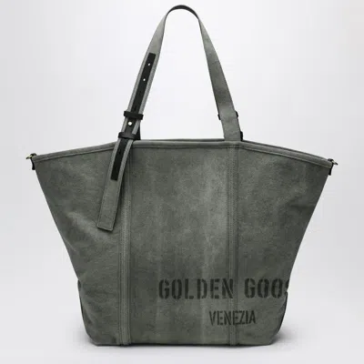 Golden Goose Military Green Canvas Shopping Bag