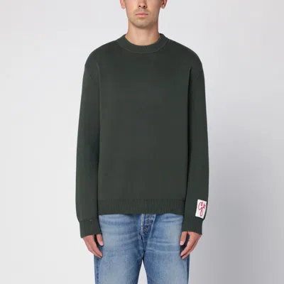 Golden Goose Military Green Cotton Crew-neck Jumper