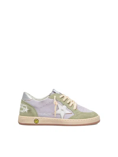 Golden Goose Mini Ball Star Suede Sneakers With Ornamental Stitching In Multi
