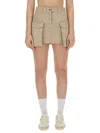 Golden Goose Cargo Pocket Mini Skirt In Beige