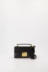 Golden Goose Small Venezia Bag In Black Distressed Leather With Gold Details