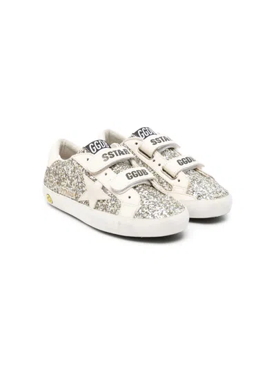 Golden Goose Mini Glitter Sneakers For Girls In White