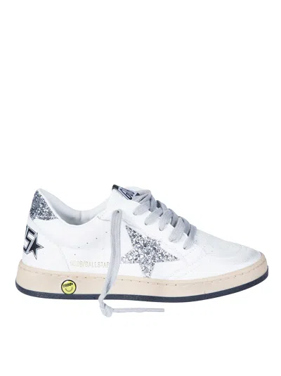 Golden Goose Mini Glitter Star Sneakers With Heel In White