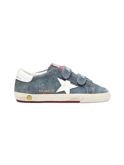 Golden Goose Mini Logo Leather Sneakers For Kids In Gray