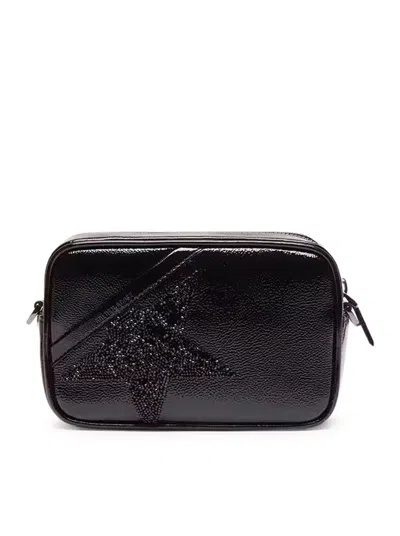 Golden Goose Mini Star Bag In Black Leather And Star With Swarovski Crystals