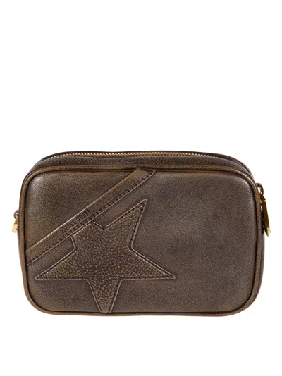 Golden Goose Mini Star Bag Treated Leather Clutch In Gray